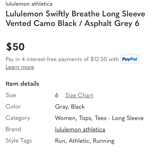 lululemon athletica Swiftly Breathe Vented Camo Tech Long-sleeve Crew Small NEW - Picture 13 of 14